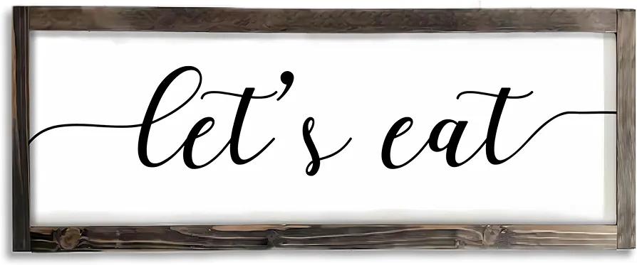 Dazingart Farmhouse Kitchen Wall Decor, Let's Eat Sign, Rustic Wood Kitchen Signs Dinning Room Wall Decor (let's eat)