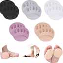 Ball of Foot Cushions Honeycomb Fabric Metatarsal Pads Invisible Socks Pads for Women and Men Reusable Forefoot Pads, 5 Colors (5 Pairs-(Black-Beige-White-Purple-Gray))