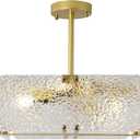 Semi Flush Mount Ceiling Light Gold Acrylic Ceiling Light Fixture 4-Light Foyer Lighting fixtures for Living Room,Hallway,Bedroom,Kitchen Island,Dining Room