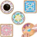 CUTEPLAN 4-Pack DIY Glass Mosaic Tile Art Craft Kits with Wooden Coasters Ideal for Adults Women Kids & Teens Gift for Grandparents Day Christmas