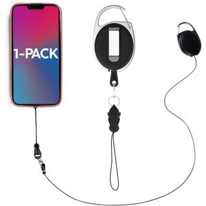 Phone Assured Retractable Phone Tether Durable Clip-On Leash for Anti-Drop & Anti-Theft Security