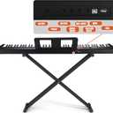 88 Key Digital Piano, Electric Piano Keyboard with Semi Weighted Keys, Keyboard Piano with Sustain Pedal, Power Adapter, Stand, Carrying Case, Headphones, USB-MIDI Compatibility, for Beginner Adults