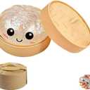 2026 Upgrade Glitter Dumpling SquishyBox,Dumplings Sensory Squeeze Toy for Stress Relief,Anxiety Relief Fidget (Transparent/White)