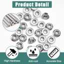 50 Pcs M10 x 1.5mm Flange Nuts,304 Stainless Steel Metric Serrated Flange Hex Flange Nuts, Bright Finish Lock Nuts,Silver