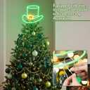 Tuanse Lighted St. Patrick's Day Tree Topper Decorations 11 Inch LED Irish Neon Sign Decorations Green Decor with Battery Operated or USB Powered for Party St. Patrick's Day Holiday(Top Hat)