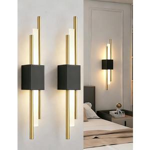 2 x USB Rechargeable Wall Sconces Set of 2, Wireless Cordless Wall Lamp with Dimmable Timer, No Wiring Needed Mounted Wall Light, Modern Decor Wall Sconce for Living Room, Bedroom, Study, Corridor