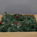 Christmas Garland Snowy 9ft with 50 Lights, Christmas Decor with 50 Light Timer for Mantle Staircase Indoor and Outdoor