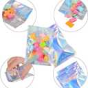 100 Pieces Mylar Holographic Resealable Bags - 4 x 6" Smell Proof Bags, Candy Bags Foil Pouch Bags for Party Favor Food Storage Holographic Color, 4 x 6 Inch