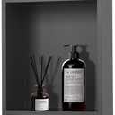 3 Tier Shower Niche, 3612 Inch Grey Shower Niche, Waterproof Recessed wall mounted Shower Shelf, No Tile Needed Recessed Niche for Bathroom Kitchen Bedroom Insert Storage, Grey