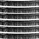 6P Wavy Metallic Foil Fringe Banner Tinsel Banner Backdrop Garland Curtains for Parade Floats Wedding Birthday Parties Decoration Halloween Christmas (Black)