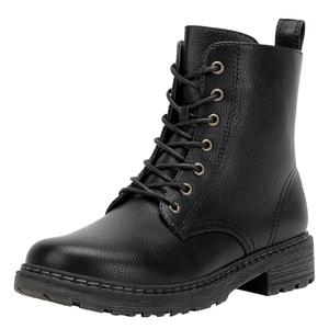 Vepose Women’s Black Combat Ankle Boots, Lace up Classic Seven Eyes Short Low Heel Zipper 9623 Booties, Size 9.5M US, (CJY9623 Black 09.5)