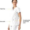 Carhartt Scrubs for Women, Force Essentials, V-Neck Tops with 5 Pockets (White, M)