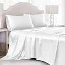 3 Pieces White Satin Sheets Twin Size Bed Set, Luxury Silky Satin Bedding Sheets Set with 1 Deep Pocket Fitted Sheet, 1 Soft Flat Sheet, 1 Pillowcases