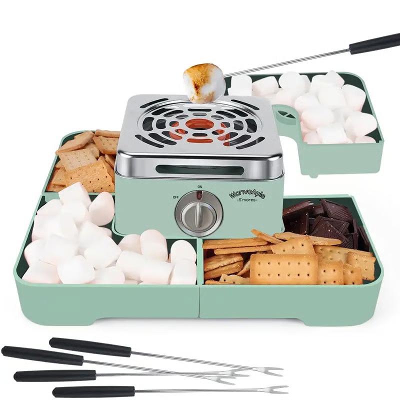WANVOAPLS Electric S'mores Maker Indoor Flameless Marshmallow Roaster with Trays