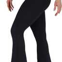 Yogalicious Womens High Waisted Flare Legging Squat Proof Yoga Bootcut Wide Leg Crossover Pant (Small, Black 29")