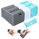 urnexttour Shredded Memory Foam Knee Pillow for Side Sleeper, Adjustable Legs Pillow with Inner Pillowcase and Extra Foam Filler, Spine & Relieves Pressure Hip & Leg Elevation, Dark Grey