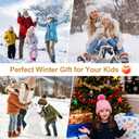 Kids Winter Hat Gloves Scarf Socks Set 4Pcs, Toddler Pom Beanie Warm Knit Scarf Fleece Mittens Socks for Girls Boys Aged 3-8 (Gray)