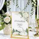 Dynta Acrylic Sign Holder 8.5x11 8pck Clear Table Display Stands Double Sided Table Sign Holders, Menu Holder for Wedding, Party, Office, Store, Home Use (Gold Frame)