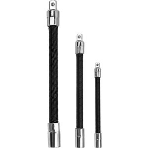 3-Piece Flexible Socket Extension Bar Set 1/2" 1/4" 3/8" Shaft Drive 10" 8" 6"