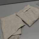 Primitive Kitchen Curtains for Small Windows 30 Inch Length 2 Tier Panels Back Tab Pocket Tan Beige Burlap Colored Cloth Canvas Textured Thick Sheer Linen Cafe Curtain for Bathroom Closet Door 30 Wide