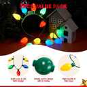 JOYIN 6 Pcs Christmas Light Up Headband and Necklace with 6 Flashing Modes, LED Christmas Bulb Lights Necklace Headband for Kids Women Men Xmas Party Supplies Accessories