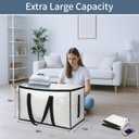 6 Pack-Extra Large Heavy Duty Moving Bags - Waterproof Storage Totes with Handles & Zippers, Foldable for College Dorm, Storage (Clear)