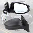 Right Passenger Side Door Mirror Compatible With 2013 2014 2015 Toyota RAV4 With Power Glass Manual Folding Black Replace#TO1321309 879100R070(3 Pins)