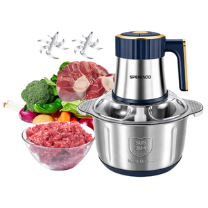 Food Processor,5-Speed Electric Food Chopper,Meat Grinder 5L(20Cups) with Two 6-Blade Sets,500W Powerful Vegetable Chopper Used for Dough Mixing,Meat, Nuts, Fruits, Garlic and Vegetables
