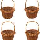 4 Sturdy Miniature Woven Baskets Elegant Rattan Basket Handwoven Baskets for Flower Girls Ceremony Accessory Gift Basket
