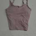THE GYM PEOPLE Women's Longline Sports Bra Wirefree Padded Workout Yoga Tank Top (Medium, Light Purple)