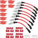 DICMIC Set of 8 Ignition Coil Pack Square Type + Set of 8 8mm Spark Plug Wire Harness High Voltage Energy Compatible with Chevrolet GMC Cadillac Replace# UF413, D513A, C1511