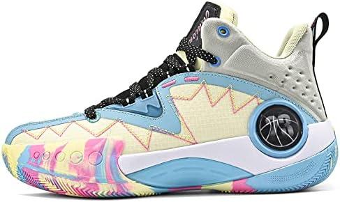 ASHION Men's Basketball Shoes Fashion Breathable Non Slip Sneakers Mens Arch Support Running Sport Shoes.44