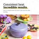 Lodge Essential Enamel Cast Iron Dutch Oven 6 Quarts - Perfect for Bread Baking, Braising, Marinating & Slow Cooking - Features Moisture-Sealing Lid & Dual Handles - Kitchen Essentials - Lilac