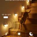 Lazukes 12 Pack Rechargeable Motion Sensor Stair Lights, Indoor Hallway Light, Portable Wireless Stick On Night Light, Battery Operated LED Lights for Staircase Closet Cabinet Toilet