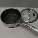 Sauce pan with lid,1.5 Quart Hybrid Nonstick Sauce pans set, Stainless Steel cookware,non stick Pots PFOA Free,Works on Induction,Ceramic and Gas Cooktops