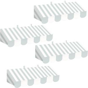 Tallew 4 Pcs 3D Circus Awning Wall Decoration Farmers Market Party Decorations Carnival Awning for Halloween Carnival Theme Party Classroom Decorations(Gray Blue and White)