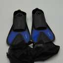 WACOOL Adult Short Light Full Foot Pocket Travel Size Fins Short Blade Fins Flippers for Snorkeling Diving Scuba or Swimming Training (X-Large, Blue)