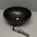 Davivy 15.7" x 13" Matte Black Oval Vessel Sink with Pop Up Drain,Bathroom Sinks Above Counter,Bathroom Vessel Sinks,Ceramic Vessel Sinks,Matte Black Vessel Sink for Bathrooms