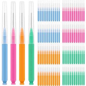 100pcs Interdental Brushes Dental Cleaning Tools Tooth Floss Picks Oral Hygiene Toothpicks (Colorful)