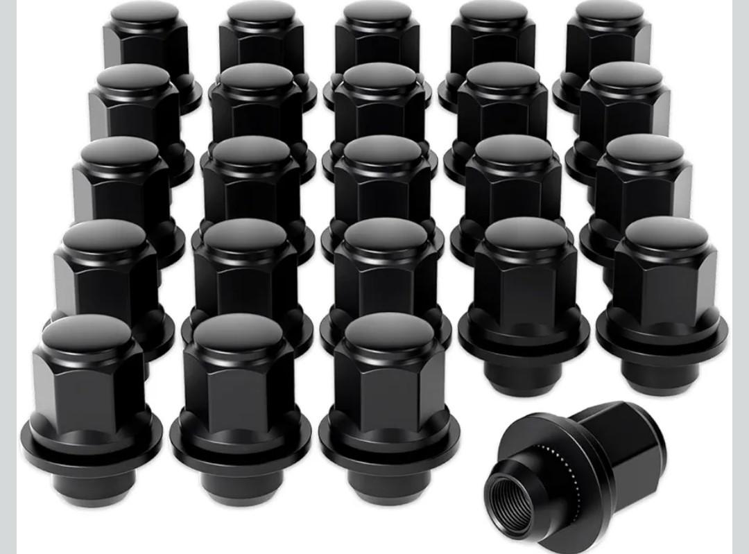 Orion Motor Tech M12x1.5 Lug Nut Set, Black 12x1.5mm Wheel Lug Nuts with Mag Seat, 24Pcs Hex Tuner Lug Nuts Compatible with Toyota Camry RAV4 Highlander Corolla Tacoma 4Runner Prius Sienna