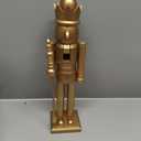 2 Pcs Christmas Nutcracker Ornaments Neutral Nutcracker Figures 10'' 15''Christmas Decor Ornament Soldier Festive Collectible Gift for Table Fireplace Shelf Desktop(Gold,Wooden)