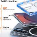 TORRAS Magnetic Shockproof for Samsung Galaxy S26 Ultra Case Clear, Fit for MagSafe,12FT Military Grade Protection, Anti-Yellowing Slim Magnetic Case for Samsung S26 Ultra Case 6.8", Diamond Clear