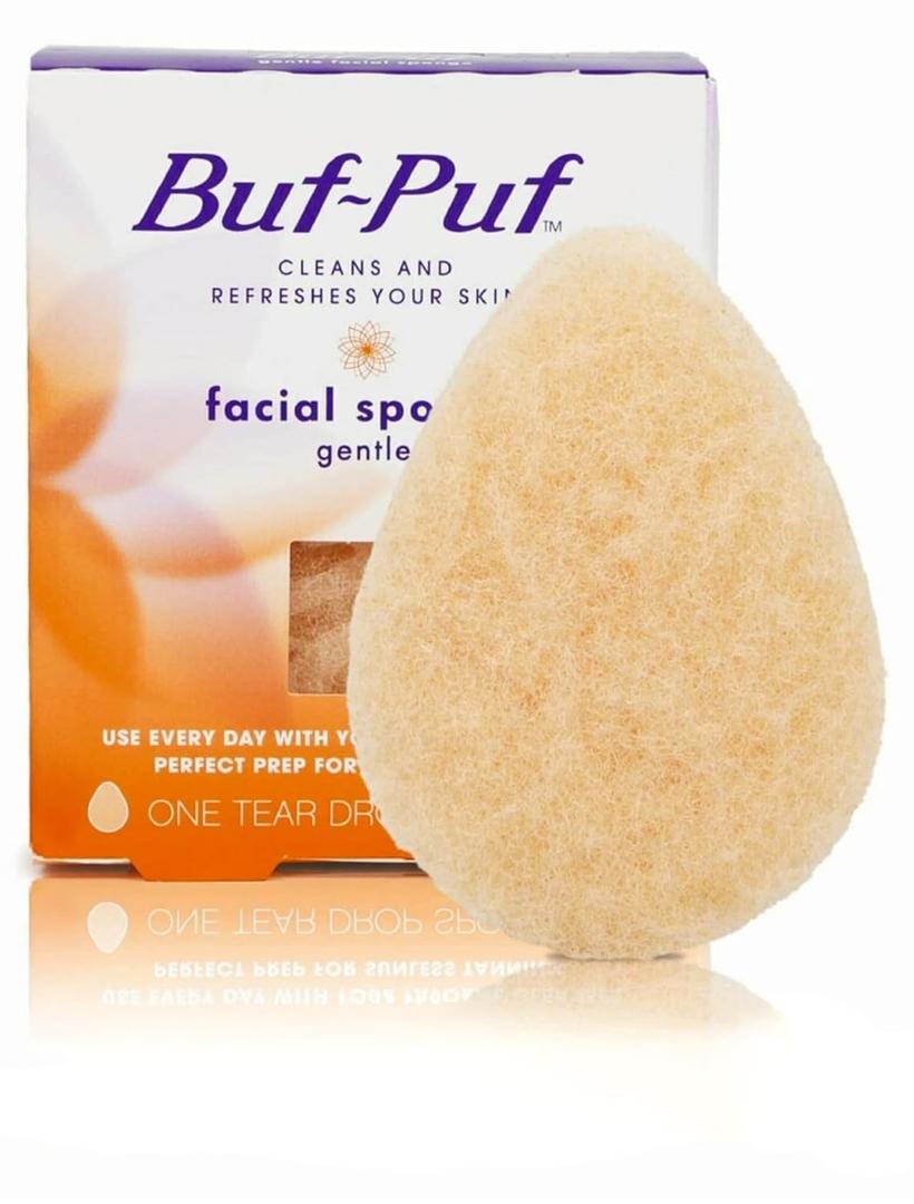 Buf-Puf Gentle Facial Sponge, Dermatologist Developed, Removes Deep Down Dirt & Makeup That Causes Breakouts and Blackheads, Reusable, Exfoliating, 1 Count