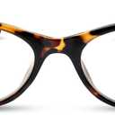 2SeeLife Small Cat Eye Reading Glasses for Women  Narrow-Medium Fit, Sturdy Frame, Spring Hinges, Premium Funky Readers, Brown Tortoise, +1.00
