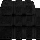 American Soft Linen Premium 3 Piece Towel Set, 1 Bath Towel 1 Hand Towel 1 Washcloth, 600 GSM 100% Cotton Turkish Towels for Bathroom, Black Towel Set