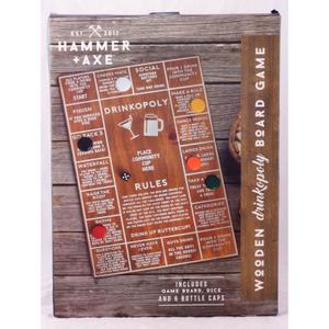 Wooden DRINKOPOLY Board Party Drinking Game By Hammer + Axe