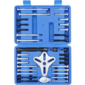 Harmonic Balancer Puller Set | 46PCS Power Steering Pulley Puller Installer Tool Set, Steering Wheel Pulling Set, Flywheel Remover, Crankshaft Pulley Removal (Blue)