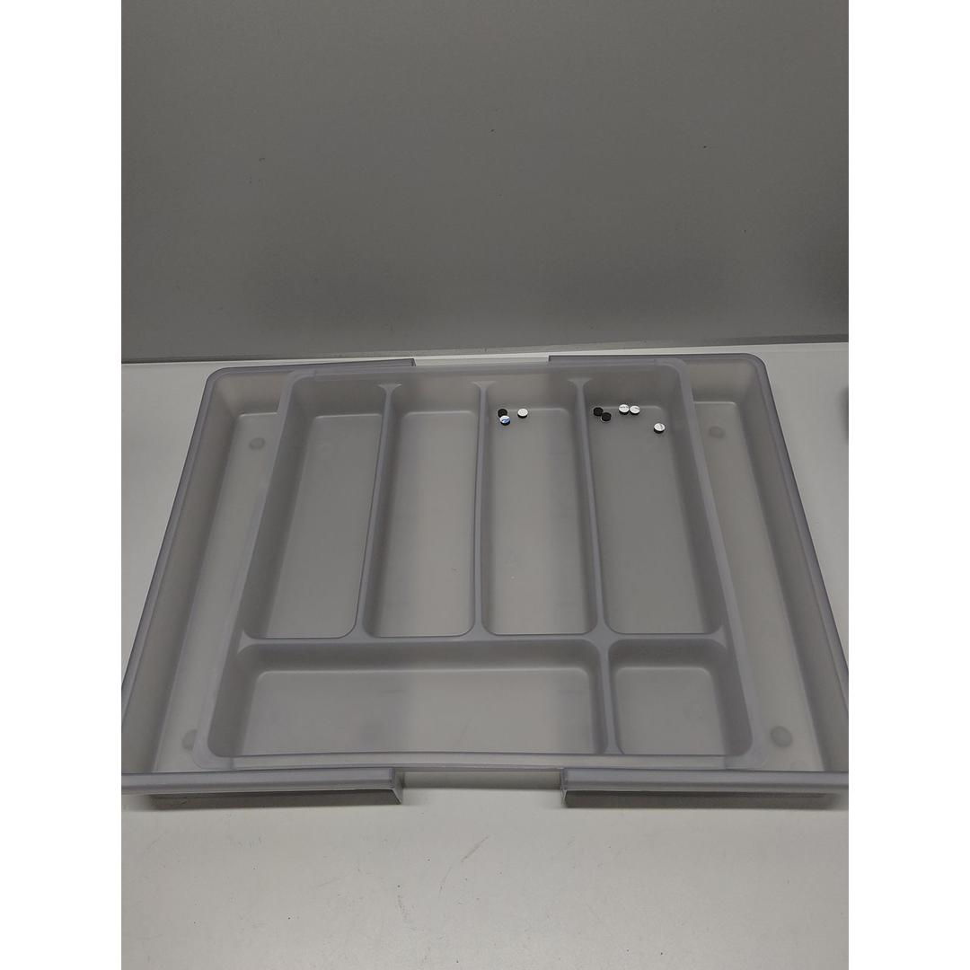 Silverware Drawer Organizer, Expandable Utensil Tray for Kitchen, BPA Free Flatware and Cutlery Holder, Adjustable Plastic Storage for Spoons Forks Knives, Large, Clear