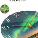 VIKMARI 12 Inch Modern Wall Clock, Aesthetic Black and Gold Decor Accessories, Unusual Silent Non Ticking Aurora Clocks for Living Room/Kitchen/Bedroom/Bathroom/Office (Glass)