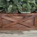 Wooden Tree Collar Box - Christmas Tree Box Stand Farmhouse Rustic Decor. Vintage Weathered Wood Decoration Brown